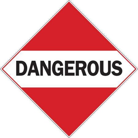 DOT Container Placard, Dangerous, B-120 Premium Fiberglass, 10-3/4