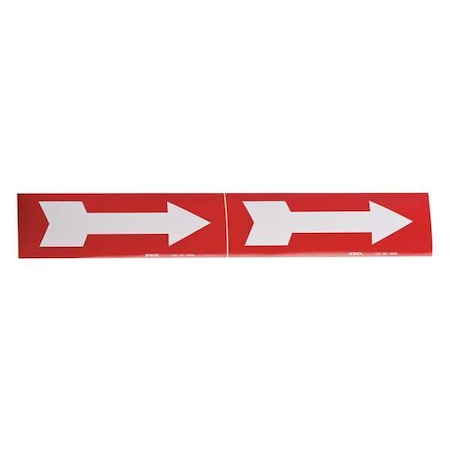 Pipe Marker, Arrow - Single, Red, 3 to 6 In MPN:76505