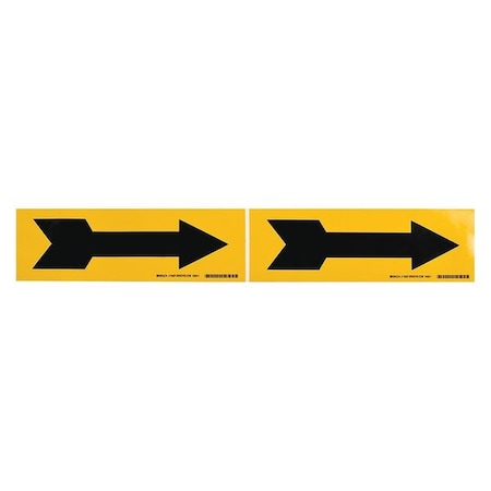 Pipe Marker, Arrow - Single, Yel, 3 to 6 In MPN:76507