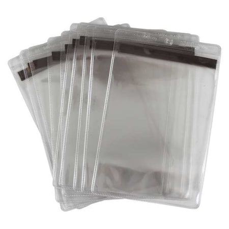 Job Envelope, Vinyl, 8 1/2 in H x 5 1/2 in W, Clear, 10 PK MPN:81770