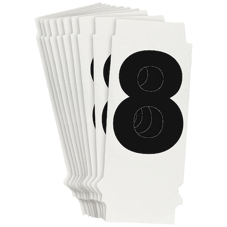NumberLabel, Polyester, 1-3/4inH, 1inW, PK10 MPN:8200P-8