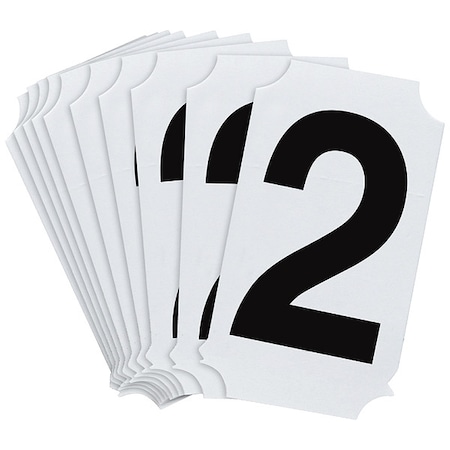 NumberLabel, Polyester, 2inH, 1-5/8inW, PK10 MPN:8210P-2