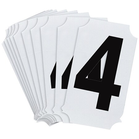 NumberLabel, Polyester, 2inH, 1-3/4inW, PK10 MPN:8210P-4