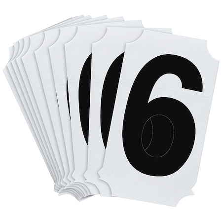 NumberLabel, Polyester, 2inH, 1-3/4inW, PK10 MPN:8210P-6