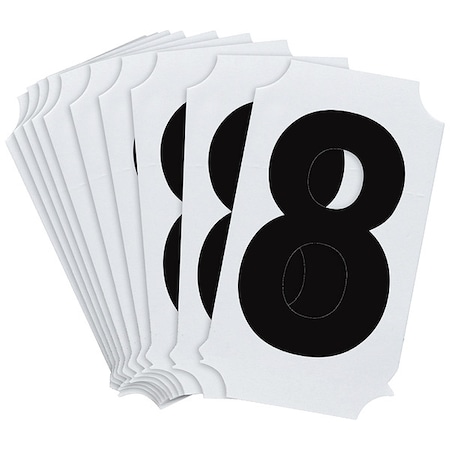 NumberLabel, Polyester, 2inH, 1-3/4inW, PK10 MPN:8210P-8