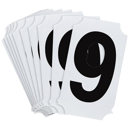 NumberLabel, Polyester, 2inH, 1-3/4inW, PK10 MPN:8210P-9