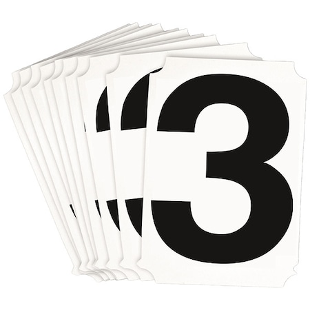 NumberLabel, Polyester, 4inH, 3-1/2inW, PK10 MPN:8220P-3