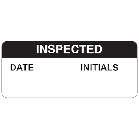 Inspection Label, Inspection, Polyester, 5/8 in H x 1 1/2 in W, Rectangle, 364 PK MPN:82587