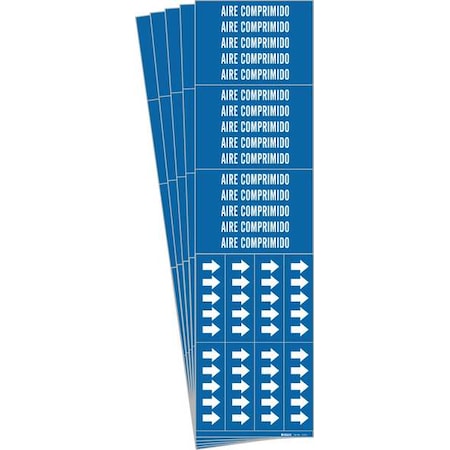 Pipe Marker, White, Aire Comprimido, PK5, 83501-PK MPN:83501-PK