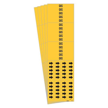 Pipe Marker, Adhesive, Yellow, PK5 MPN:83505-PK