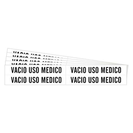 Pipe Marker, Black, Vacio Uso Medico, PK5, 83551-PK MPN:83551-PK