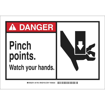 Danger Sign, 3 1/2 in Height, 5 in Width, Polyester, Rectangle, English MPN:83911