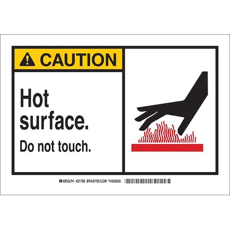 Caution Sign, 3 1/2 in H, 5 in W, Polyester, Rectangle, English, 83916 MPN:83916