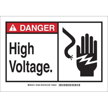 Safety Sign Label, 3 1/2 in Height, 5 in Width, Polyester, Horizontal Rectangle, English MPN:83956