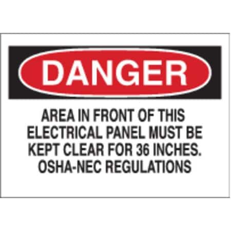 Danger Sign, 7 in Height, 10 in Width, Polyester, Rectangle, English MPN:84859