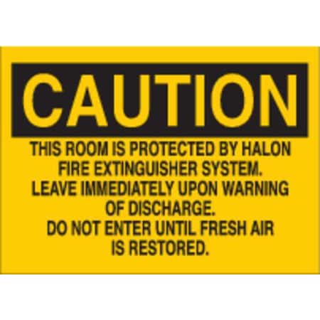 Fire Extinguisher Sign, Polyester, 14 in W, 10 in H, Yellow MPN:85148