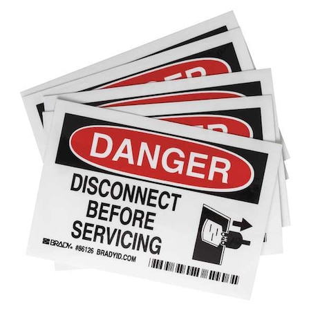 Danger Label, Instruction, 5 In. W, PK5, 86126 MPN:86126