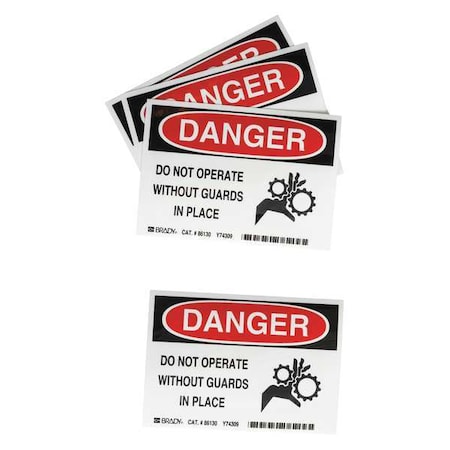 Equipment Label, 3-1/2 In. H, PK5, 86130 MPN:86130