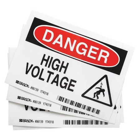 Equipment Label, 5 In. W, PK5, 86139 MPN:86139