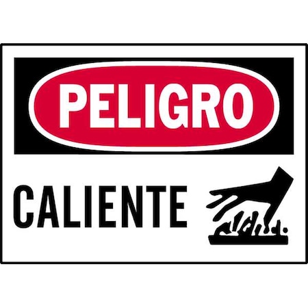 Peligro, Peligro Caliente, 5 in W x 3 1/2 in H, Horizontal Rectangle, Polyester MPN:86142