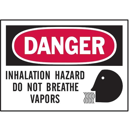 Danger Label, 3 1/2 in H, 5 in W, Polyester, Horizontal Rectangle, English, 86143, PK5 MPN:86143