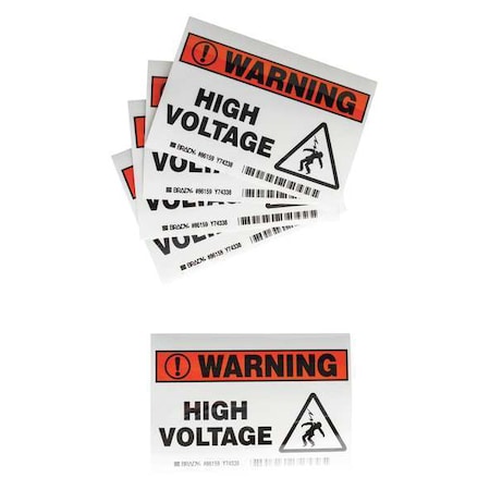 Machine/Equipment Label, 3-1/2 In. H, PK5, 86159 MPN:86159