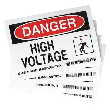 Equipment Label, 5 In. W, PK5, 86195 MPN:86195