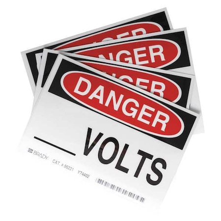 Equipment Label, 3-1/2 In. H, PK5, 86221 MPN:86221