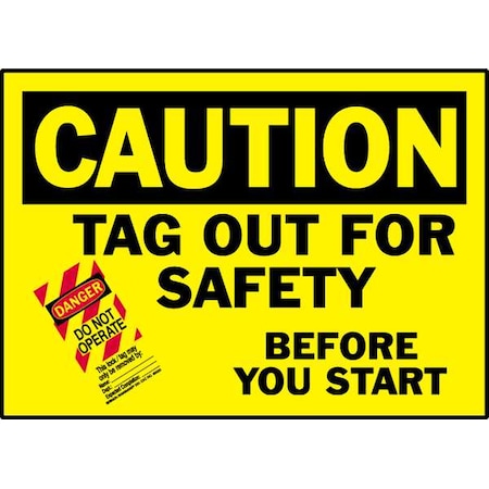 Caution Label, Instruction, Polyester, 3 1/2 in H x 5 in W, Rectangle, 5 PK MPN:86251