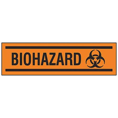 Sign, Biohazard, Vinyl, 10 in W, 3 1/2 in H MPN:862MLS