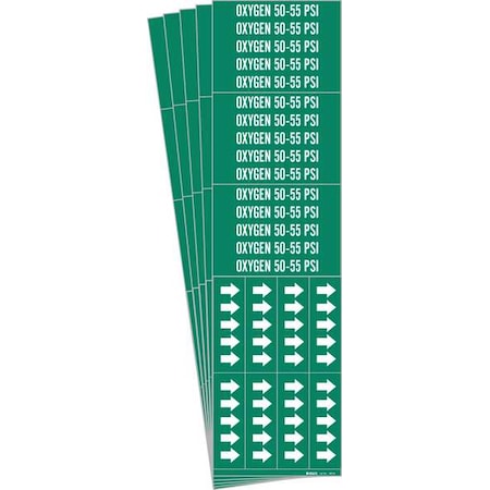 Pipe Marker, White, Oxygen 50-55 PSI, PK5, 86328-PK MPN:86328-PK