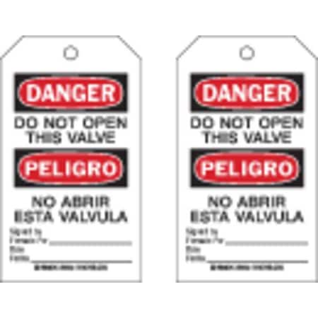 Danger Bilingual Tag, Authorized Personnel and Restricted Access, Cardstock, 7 in H x 4 in W MPN:86688