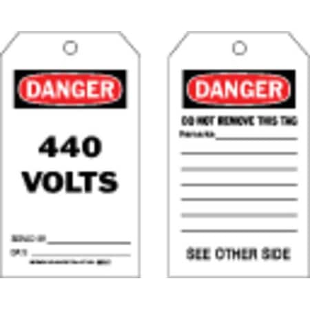 Danger Tag, Electrical Hazard, Cardstock, 7 in H x 4 in W, Black, Red, White, Rectangle, 100 PK MPN:86705