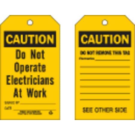 Caution Tag, 7 in Height, 4 in Width, Paper MPN:86712