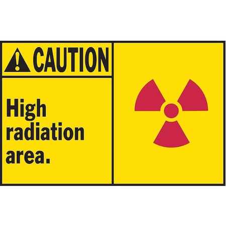Radiation & Laser Sign, 3 1/2 in H x 5 in W, Polyester, Horizontal Rectangle MPN:86805