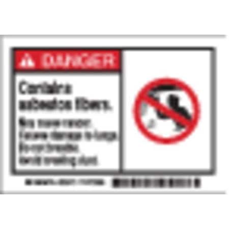 Equipment Label, 3 1/2 in H, 5 in W, Polyester, Horizontal Rectangle, English, 86913, PK5 MPN:86913