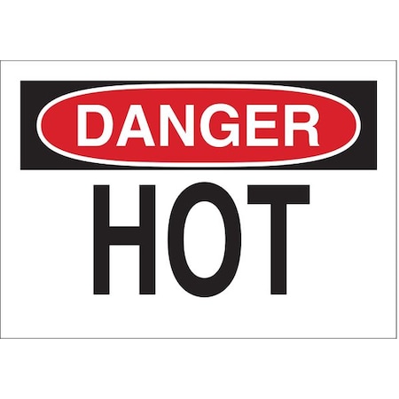 Danger Sign, 3 1/2 in H, 5 in W, Polyester, Rectangle, English, 87788 MPN:87788