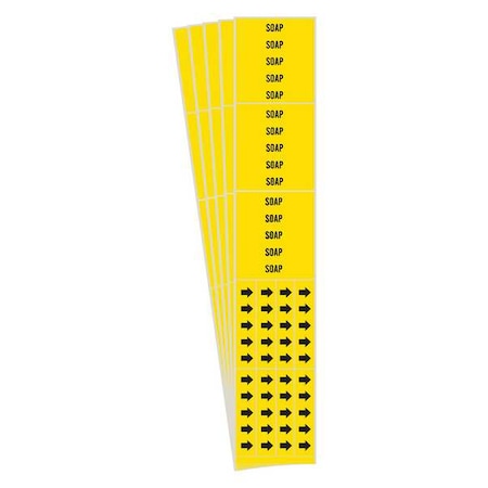 Pipe Marker, Adhesive, Black, Soap, PK5, 8804-3C-PK MPN:8804-3C-PK