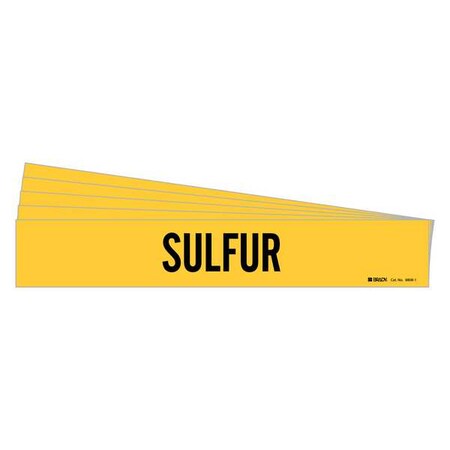 Pipe Marker, Adhesive, Black, Sulfur, PK5, 8808-1-PK MPN:8808-1-PK