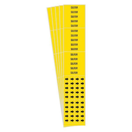 Pipe Marker, Adhesive, Black, Sulfur, PK5, 8808-3C-PK MPN:8808-3C-PK