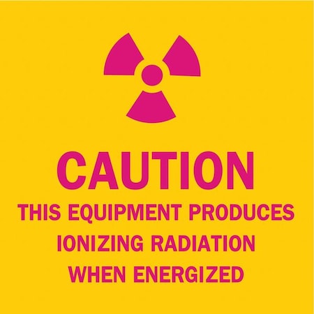 Caution Radiation Sign, 2 1/4 in H, 2 1/4 in W, Polyester, Square, 88745 MPN:88745