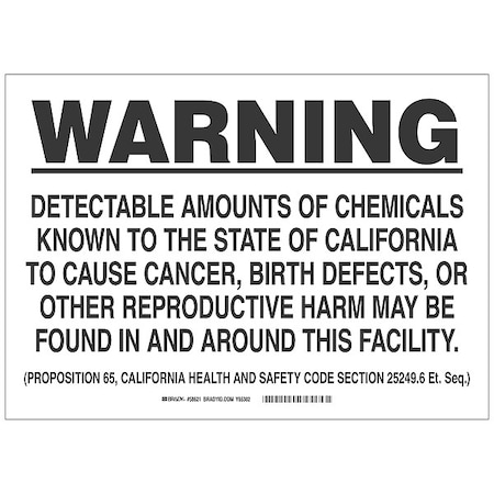 Chemical Sign, 6 in W, 5 in H MPN:89015