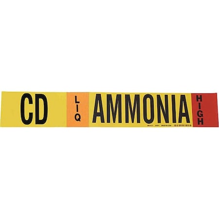 Pipe Marker, Ammonia, 2 1/4 in H, 14 in W MPN:90401