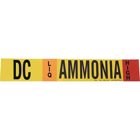 Pipe Marker, Ammonia, 2 1/4 in H, 14 in W MPN:90402