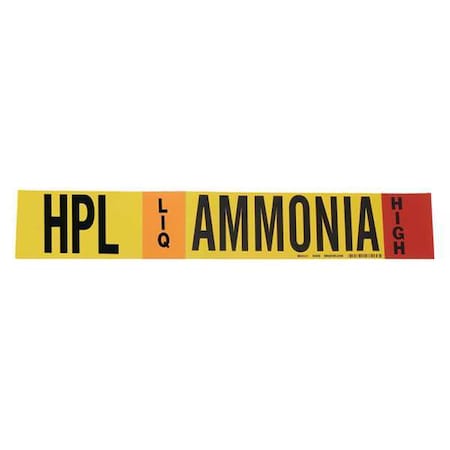 Pipe Marker, Ammonia, 2 1/4 in H, 14 in W MPN:90406