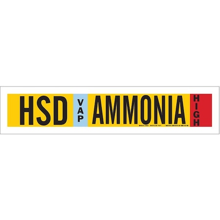 Pipe Marker, Ammonia, 2 1/4 in H, 14 in W MPN:90407