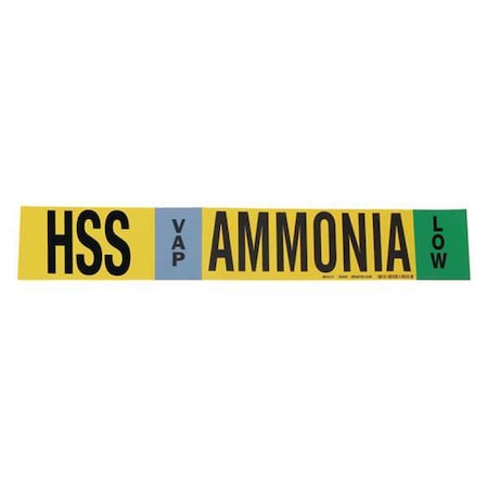 Pipe Marker, Ammonia, 2 1/4 in H, 14 in W MPN:90408