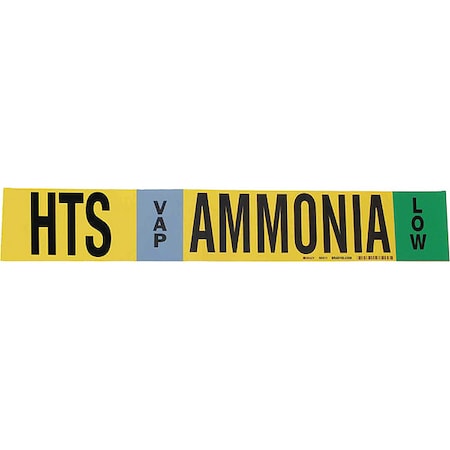 Pipe Marker, Ammonia, 2 1/4 in H, 14 in W MPN:90411