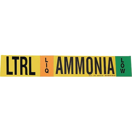 Pipe Marker, Ammonia, 2 1/4 in H, 14 in W MPN:90414