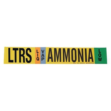 Pipe Marker, Ammonia, 2 1/4 in H, 14 in W MPN:90415